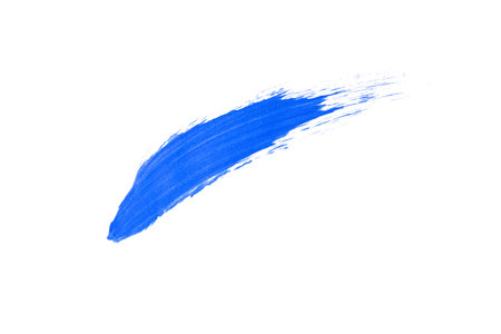 blue paint splatters on whiteの写真素材