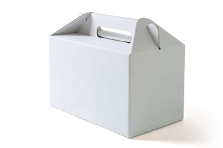 blank packaging box on white backgroundの写真素材