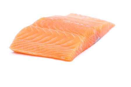 fresh raw salmon filletsの写真素材