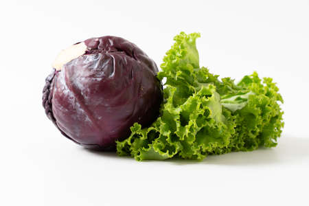 red cabbage on white background