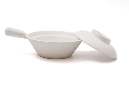 ceramic tureen isolated on white backgroundの写真素材
