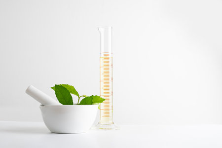 laboratory and research with alternative herb medicine natural skin care