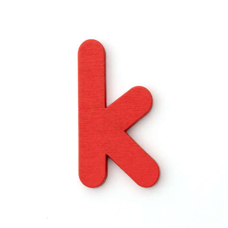 colorful wood k letters isolated on white background