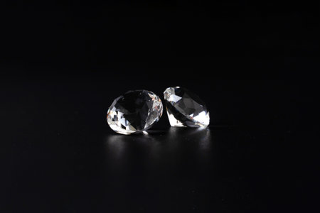 luxury diamonds on black backgroundsの写真素材