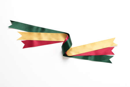 Color full ribbon isolated on white backgroundの写真素材