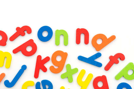 set colorful english alphabet on white backgroundの写真素材