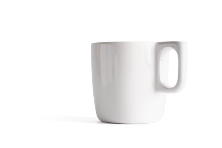 white ceramic coffee mug on white backgroundの写真素材