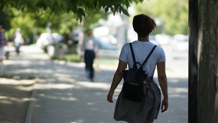 Girl is walking