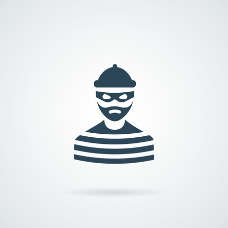 thief criminal prisioner person isolated illustration with a shadowのイラスト素材