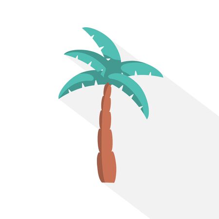 Palm tree icon. Flat illustration of palm tree vector icon for web isolated on white backgroundのイラスト素材