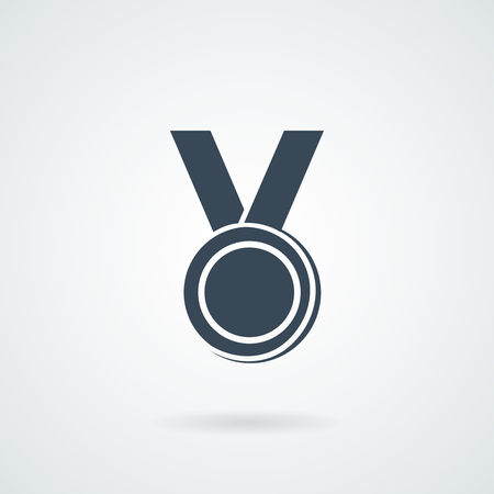 award icon isolated on white background with a shadow. Medal vector.のイラスト素材