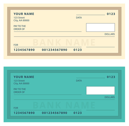 Bank Check with Modern Design. Vector illustration.のイラスト素材