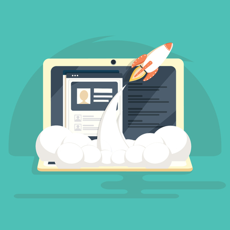 Successful launch of startupのイラスト素材