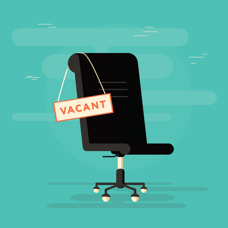 Composition with office chair and a sign vacant.のイラスト素材