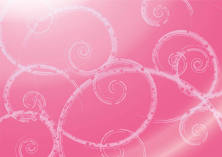 white curls with stars on a pink backgroundのイラスト素材