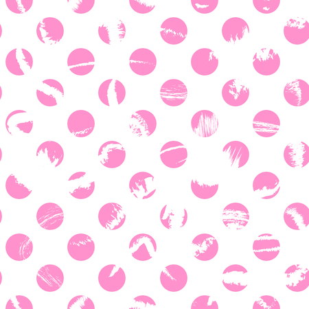 Seamless pattern with grunge pink polka dots.のイラスト素材