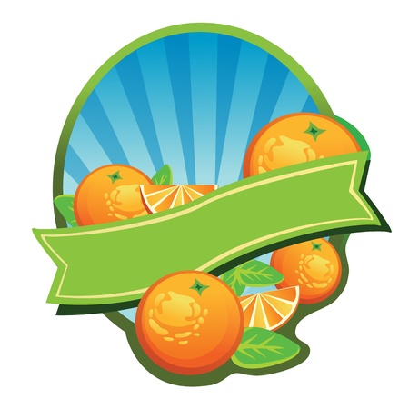 Label for some beverages made by orange, or can be used as logo  All elements are grouped and layered のイラスト素材