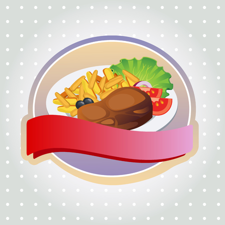 steak labelのイラスト素材