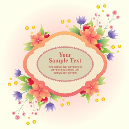 floral card with labelのイラスト素材