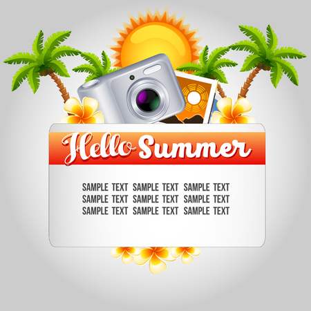 Colorful hello summer templateのイラスト素材