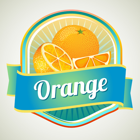 orange badgeのイラスト素材