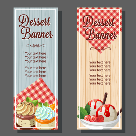 Artistic design of a two dessert vertical banner.のイラスト素材