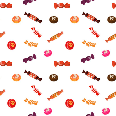 halloween candy patternのイラスト素材