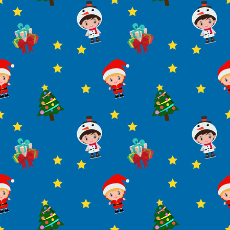 pattern christmas kid costumeのイラスト素材