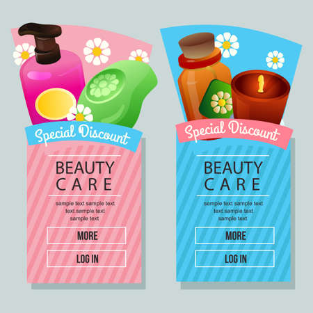 beauty care campaign vertical bannerのイラスト素材