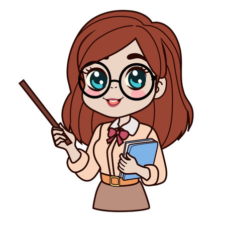 back to school kawaii teacherのイラスト素材