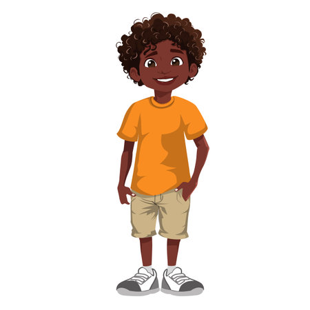 casual black african boyのイラスト素材