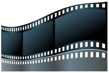 Of film on a white background with reflection.のイラスト素材