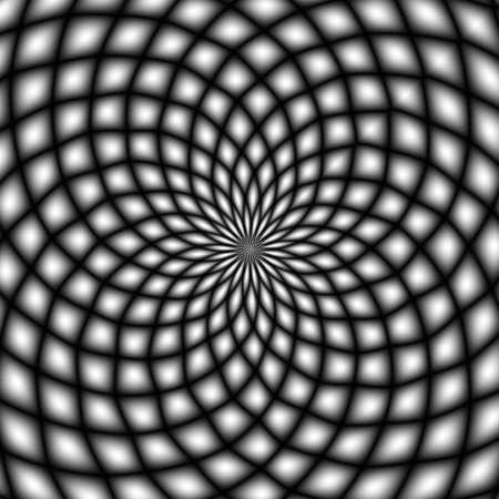 Black and white psychedelic background. Optical illusion.の写真素材
