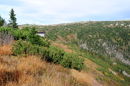 View of the rocky landscape of the Krkonoseの写真素材