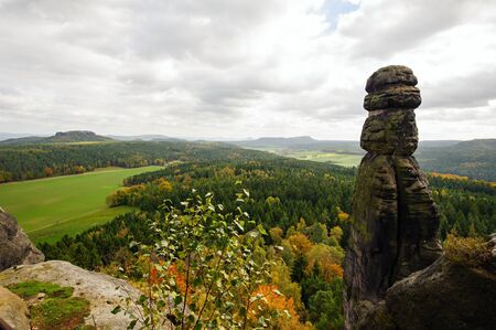Autumn landscape - rocks, forests - all beautifully coloredの写真素材