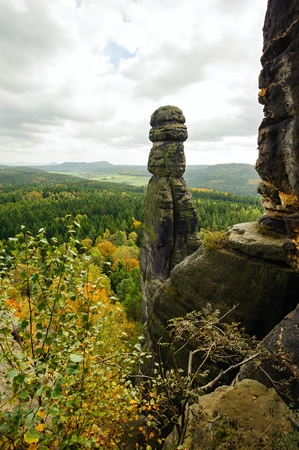 Autumn landscape - rocks, forests - all beautifully coloredの写真素材
