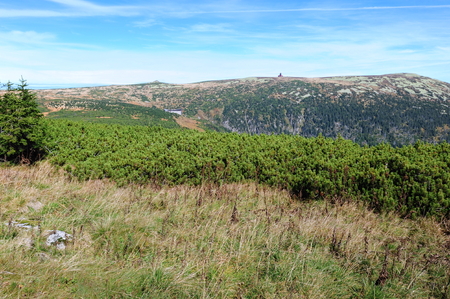 View of the rocky landscape of the Krkonoseの写真素材