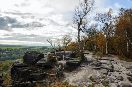 Autumn landscape - rocks, forests - all beautifully coloredの写真素材