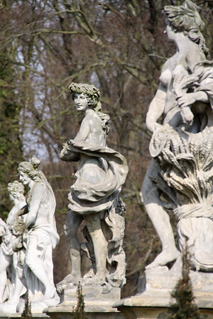 Number of historic sculptures in a parkの写真素材