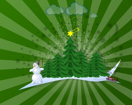 Green Christmas cardの写真素材