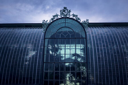 winter botanical garden in Bohemia in the Lednice from the outsideのeditorial素材