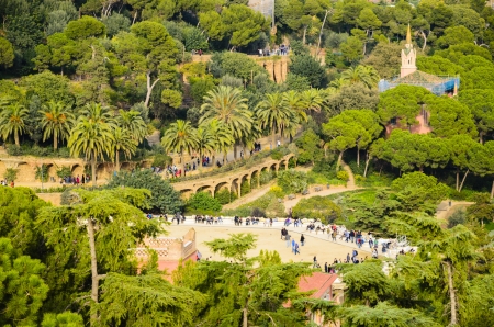 View  from one famous Park in Barcelona  - Guell のeditorial素材