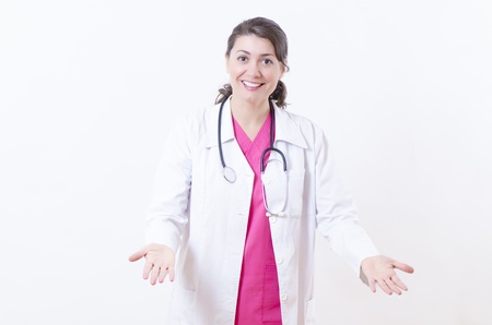 A young female doctor similing with benevolenceの写真素材