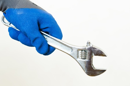 One adjustable wrench isolated on whiteの写真素材