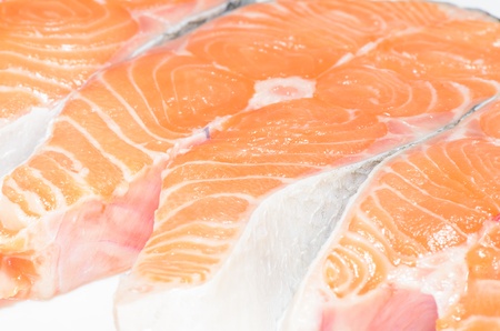 salmon fish sliced isolatded on white