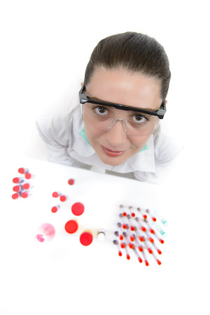 Woman working with biological material in a laboratoryの写真素材