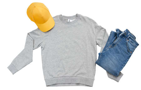 Casual t shirt mock up top view, clothes background for logo, female tshirt, male t-shirt empty...