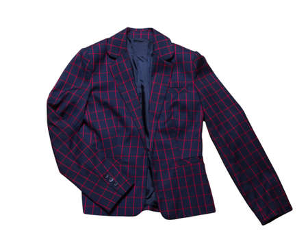 Woolen suit blazer checkered isolated on white background