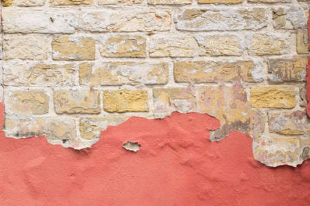 cracked concrete vintage wall background, old wall backgroundの写真素材