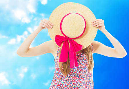 blue sky with cloud, blurred background, layout for the designer